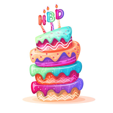 birthday cake. vector Stock Vector | Adobe Stock
