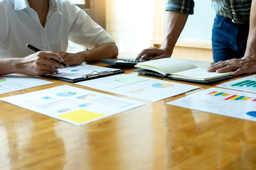 business businessman in meeting analyses chart