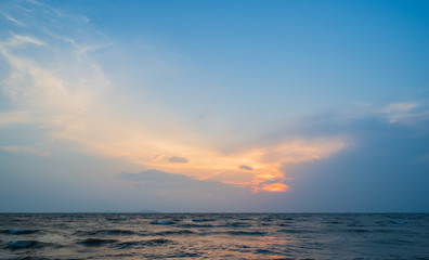 sunset over the sea background.