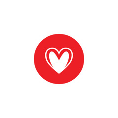 flat heart icon  logo template vector  circle design illustration.