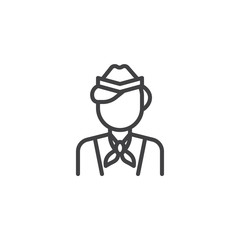 Air hostess woman line icon. linear style sign for mobile concept and web design. Stewardess outline vector icon. Faceless people avatar symbol, logo illustration. Pixel perfect vector graphics