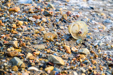 Plastic waste on the beach