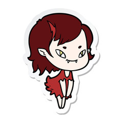 sticker of a cartoon friendly vampire girl