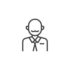 Bald man line icon. linear style sign for mobile concept and web design. Bald-headed man outline vector icon. Faceless people avatar symbol, logo illustration. Pixel perfect vector graphics