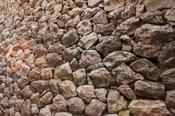 Ancient rock stone wall texture.