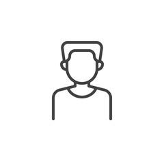Male avatar line icon. linear style sign for mobile concept and web design. Young man person outline vector icon. Faceless people avatar symbol, logo illustration. Pixel perfect vector graphics