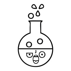 line drawing cartoon test tube