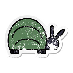 distressed sticker of a cute cartoon green bug