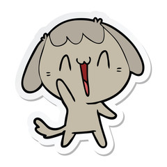 sticker of a cute cartoon dog