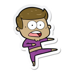 sticker of a cartoon shocked man