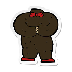 sticker of a cartoon teddy bear body