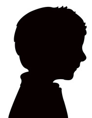 a boy head silhouette vector