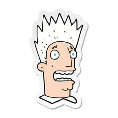 sticker of a cartoon shocked man