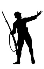 a soldier silhouette vector