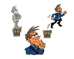 Growth Mindset versus fixed mindset senior businessman