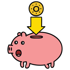 cute cartoon piggy bank