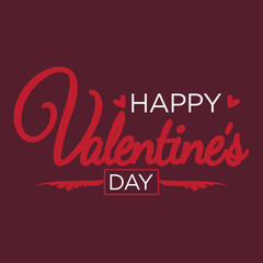 Valentine's Day greeting with Red Hearts isolated on red Background.