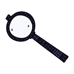 quirky comic book style cartoon magnifying glass