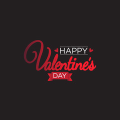 Fototapeta na wymiar Valentine's Day greeting with Red Hearts isolated on dark Background.