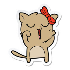 sticker of a cartoon cat