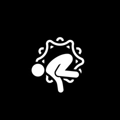 Yoga Crow Pose Icon. Flat Design Isolated Illustration.