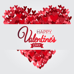 Valentine's Day greeting with Composition Heart Shapes Background.