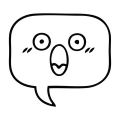 line drawing cartoon speech bubble