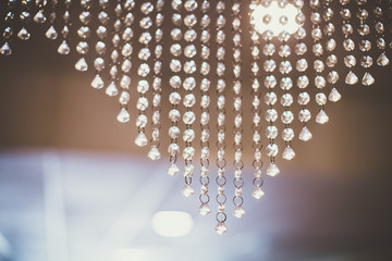 Indian hindu wedding decorations glass and hanging crystals