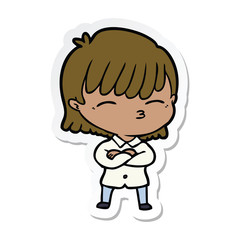 sticker of a cartoon woman