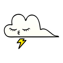 gradient shaded cartoon thunder cloud