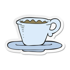 sticker of a cartoon coffee cup