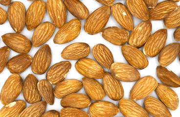 Organic roasted dried almonds.