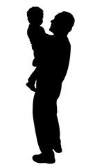 a father adn daughter together, silhouette vector