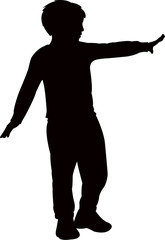 a boy body silhouette vector