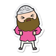 Fototapeta premium sticker of a cartoon man with beard