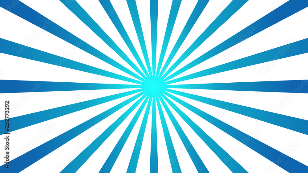 Poster Abstract blue Background with Starburst effect. and Sunburst beams element. starburst shape on white. Radial circular geometric shape.