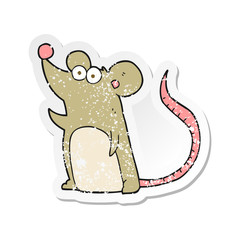 retro distressed sticker of a cartoon mouse