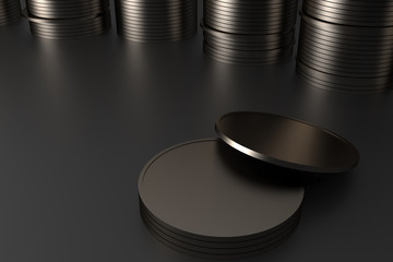 Golden coins 3D rendering