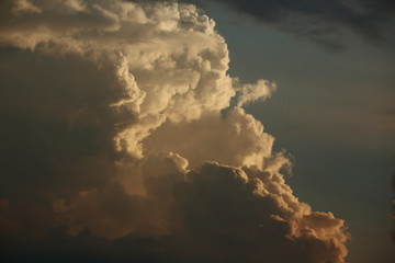 golden cloud on dramatic sunset sky background