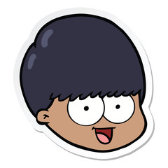 sticker of a cartoon male face