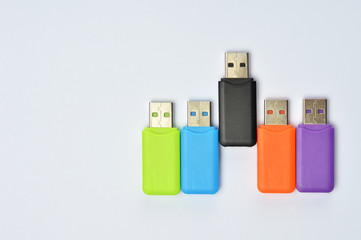 Multi colored USB sticks