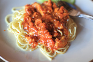 spaghetti tomato sauce tasty food