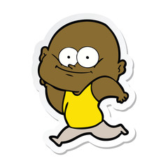 sticker of a cartoon bald man staring