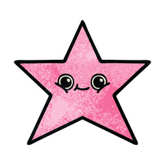 retro grunge texture cartoon star fish