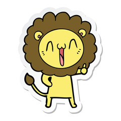 sticker of a happy cartoon lion