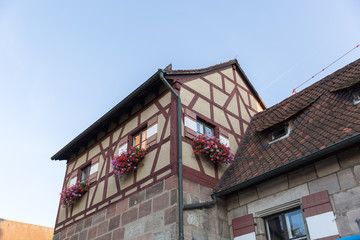 Nuremberg house, Fachwerk style, Germany, Bavaria, Europe.