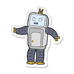 sticker of a cartoon funny robot