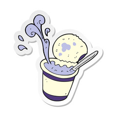sticker of a carton yogurt