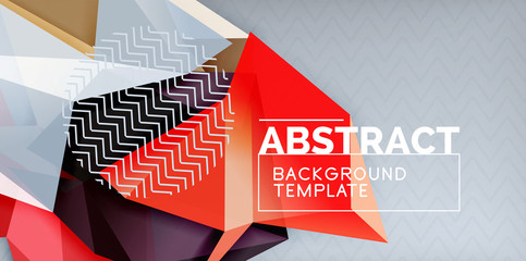 Color geometric abstract background, minimal abstraction design with mosaic style 3d shape