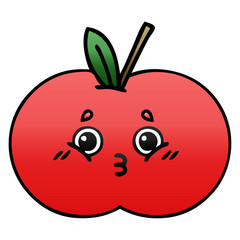 gradient shaded cartoon red apple